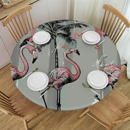 Sheronv Flamingo Paradise Kitsch Round Table Cover Stain Resistant Washable Indoor Outdoor Tablecloth Kitchen Dining Wedding Parties Elastic Edge 100% Polyester Fiber 38-42
Sheronv Flamingo Paradise Kitsch Round Table Cover Stain Resistant Washable Indoor Outdoor Tablecloth Kitchen Dining Wedding Parties Elastic Edge 100% Polyester Fiber 38-42
