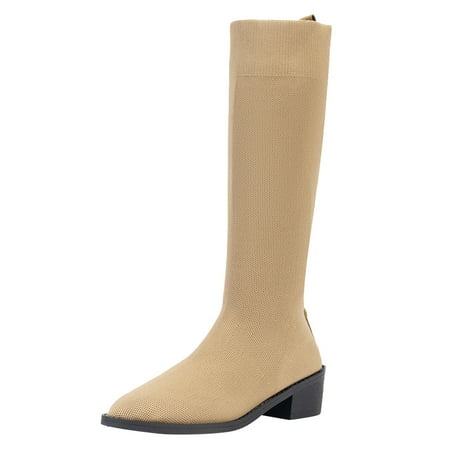 Qufokar Snow Boots Women Size 9W Thigh High Sock Boots for Women Wide Calf Ladies Solid Color Breathable Stretch Knit Pointed Toe Heel Fashion Long Boots
Qufokar Snow Boots Women Size 9W Thigh High Sock Boots for Women Wide Calf Ladies Solid Color Breathable Stretch Knit Pointed Toe Heel Fashion Long Boots