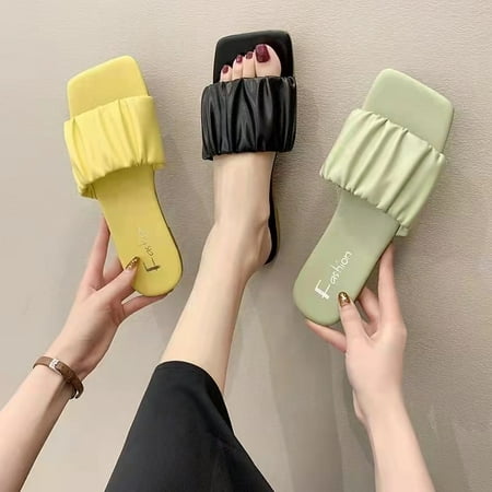 2022 Womens Slippers Summer Beach Slide Leather Sandal Flats Woman Slipper Pleated Ruffles Designer Shoes
2022 Womens Slippers Summer Beach Slide Leather Sandal Flats Woman Slipper Pleated Ruffles Designer Shoes