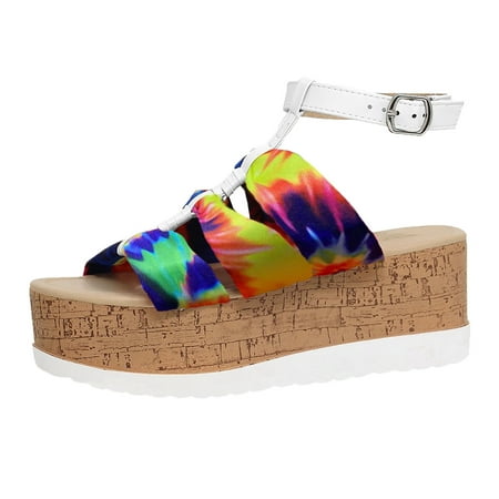 A0624 ociviesr sandals for Women Summer Womens Ladies Wedge Platform Sandals Casual Tie-dyed Buckle Strap Shoes Pu
A0624 ociviesr sandals for Women Summer Womens Ladies Wedge Platform Sandals Casual Tie-dyed Buckle Strap Shoes Pu