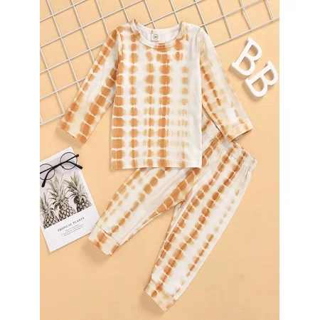 Toddler Tie Dye Multi Color Pajama Sleeve Pants Set