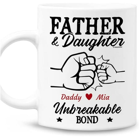 Personaized Father & Daughter Mug Birthday Christmas Father s Day Gifts For Dads From Daughter Son - Funny Novelty Coffee Mugs Cup 11oz 15oz With Custom Name Dad Gifts (Unbreakable Bond)
Personaized Father & Daughter Mug Birthday Christmas Father s Day Gifts For Dads From Daughter Son - Funny Novelty Coffee Mugs Cup 11oz 15oz With Custom Name Dad Gifts (Unbreakable Bond)