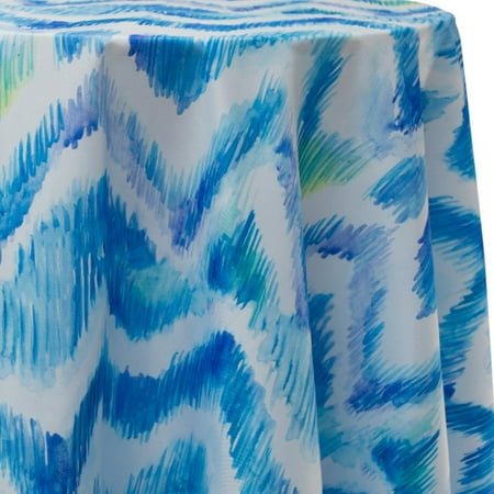 Ultimate Textile Ikat Blue 72-Inch Round Tablecloth