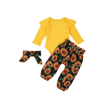 Canrulo Toddler Baby Girls Clothes Long Sleeve Ruffle Romper Tops Floral Pants Headband 3Pcs Kids Fall Winter Outfits Yellow 6-12 Months
Canrulo Toddler Baby Girls Clothes Long Sleeve Ruffle Romper Tops Floral Pants Headband 3Pcs Kids Fall Winter Outfits Yellow 6-12 Months