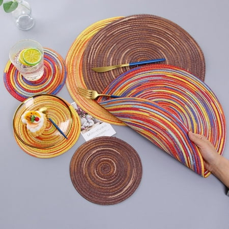 Round Braided Placemat Fabric Heat Resistant Washable Table Mat for Kitchen for Fiesta Party Household Home Decor
Round Braided Placemat Fabric Heat Resistant Washable Table Mat for Kitchen for Fiesta Party Household Home Decor