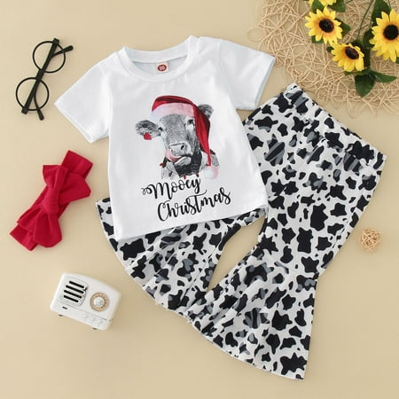 baby girl christmas outfit Toddler Girls Short Sleeve Cow Letter Prints Tops Flared Pants Trousers With Headband 3PCS Outfits Clothes Set White 90 Kids Christmas Gifts
baby girl christmas outfit Toddler Girls Short Sleeve Cow Letter Prints Tops Flared Pants Trousers With Headband 3PCS Outfits Clothes Set White 90 Kids Christmas Gifts