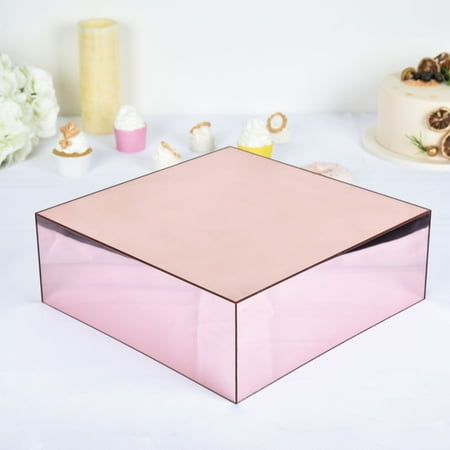 Efavormart 14 x14 | Acrylic Cake Box Stand Mirror Finish Display Box Pedestal Riser with Hollow Bottom - Rose Gold | Blush
Efavormart 14 x14 | Acrylic Cake Box Stand Mirror Finish Display Box Pedestal Riser with Hollow Bottom - Rose Gold | Blush
