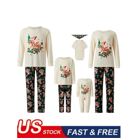 Christmas Pajamas for Family Long Sleeve Deer Print Tops Pants Set for Adults Kid Baby Dog
Christmas Pajamas for Family Long Sleeve Deer Print Tops Pants Set for Adults Kid Baby Dog
