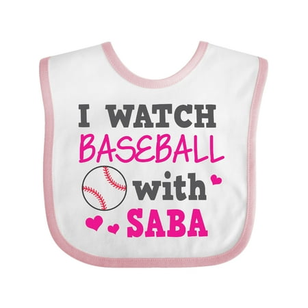 Inktastic I Watch Baseball with My Saba Gift Baby Boy or Baby Girl Bib