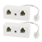 RJ11 6P4C 2 Way Outlet 1 to 2 Telephone Phone Jack Line Splitter