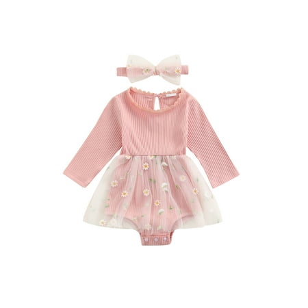 Canrulo Infant Baby Girl Floral Romper Dress Long Sleeve Ribbed Bodysuit Tutu Skirt with Headband Fall Winter Clothes Pink 12-18 Months
Canrulo Infant Baby Girl Floral Romper Dress Long Sleeve Ribbed Bodysuit Tutu Skirt with Headband Fall Winter Clothes Pink 12-18 Months