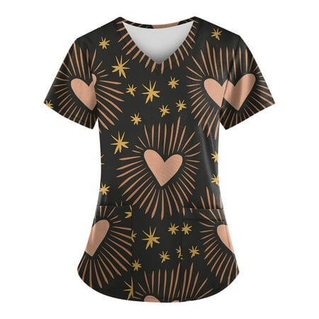 CHMORA Women s Animal Printed Scrub Tops Plus Size V-Neck Fun T Shirts Workwear Nurse Uniform Tee with Pockets
CHMORA Women s Animal Printed Scrub Tops Plus Size V-Neck Fun T Shirts Workwear Nurse Uniform Tee with Pockets