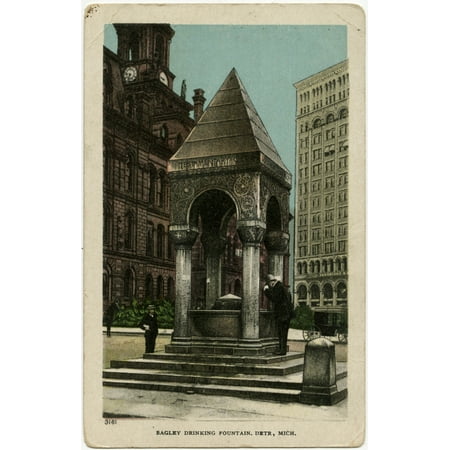 The Bagley Memorial Drinking Fountain - Detroit Michigan Poster Print By Mary Evans Grenville Collins Postcard Collection