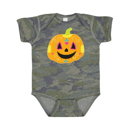 Inktastic Sugar Skull Pumpkin Gift Baby Boy or Baby Girl Bodysuit