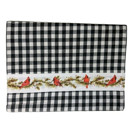 CARDINAL N PINE Black Check Table Runner 13 x 36 by The Country House