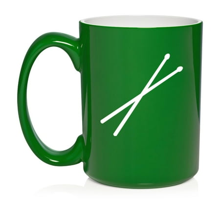 Drum Sticks Ceramic Coffee Mug Tea Cup Gift for Her Him Friend Coworker Wife Husband (15oz Green)
Drum Sticks Ceramic Coffee Mug Tea Cup Gift for Her Him Friend Coworker Wife Husband (15oz Green)