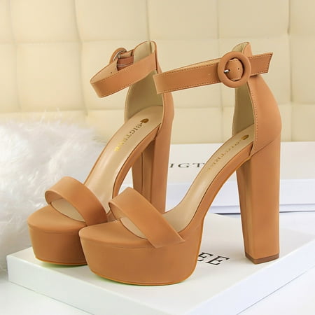 Women‘s Chunky Platform High Heels Strap Solid Color Open Toe Non-slip Pumps Model Show & Party Shoes
Women‘s Chunky Platform High Heels Strap Solid Color Open Toe Non-slip Pumps Model Show & Party Shoes