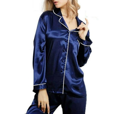 Women s Satin Silk Pajamas Set Long Sleeve Button Down Shirt Pants Nightwear Sleepwear Loungewear PJ Set Homewear
Women s Satin Silk Pajamas Set Long Sleeve Button Down Shirt Pants Nightwear Sleepwear Loungewear PJ Set Homewear