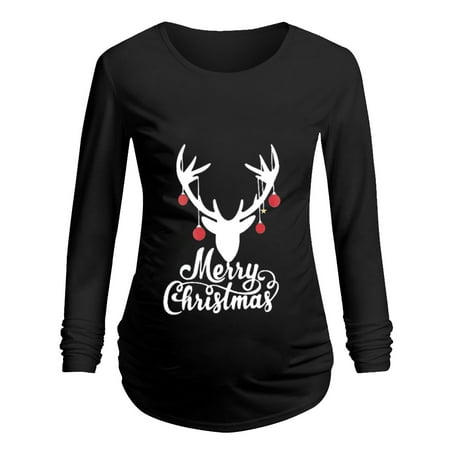 Wesracia Women Tops Christmas Maternity Long Sleeve Letter Printed T-shirt Pregnancy Blouse
Wesracia Women Tops Christmas Maternity Long Sleeve Letter Printed T-shirt Pregnancy Blouse