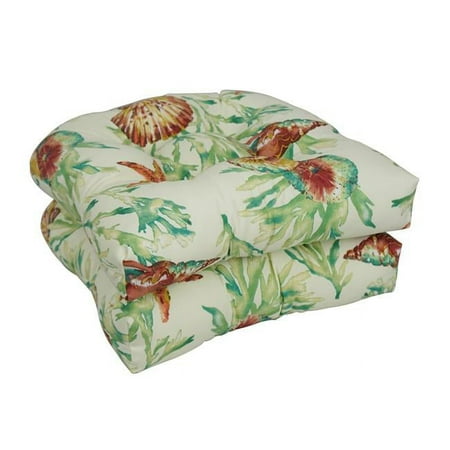 19 in. U-Shaped Dining Chair Cushions Daytrip Reef - Set of 4