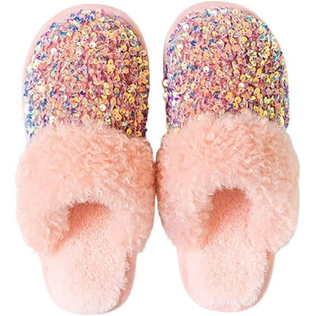 CoCopeanut Women s Slip-On Fuzzy House Slippers Shiny Sequins Non-Slip Winter Open Toe Slippers Indoor&Outdoor
CoCopeanut Women s Slip-On Fuzzy House Slippers Shiny Sequins Non-Slip Winter Open Toe Slippers Indoor&Outdoor