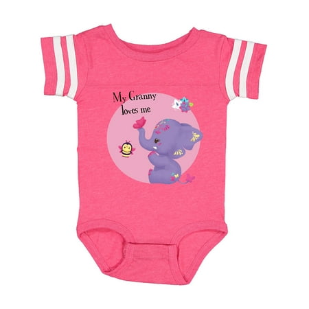 Inktastic Granny Loves Me Yara Purple Elephant Cute Gift Baby Girl Bodysuit
