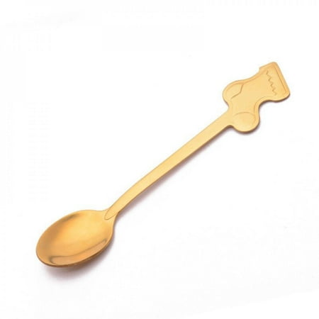 Altsales Stainless Steel Coffee Spoon Gold Plateing Christmas Decor Spoon Dessert Stir Spoon Tableware Xmas Gift Dinnerware