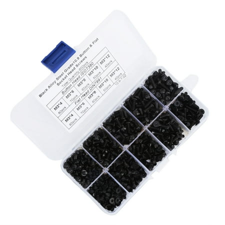 DOACT 600pcs 10.9 Grade Alloy Steel Hex Socket Screw Set Grub Screw Kit With Boxe
DOACT 600pcs 10.9 Grade Alloy Steel Hex Socket Screw Set Grub Screw Kit With Boxe