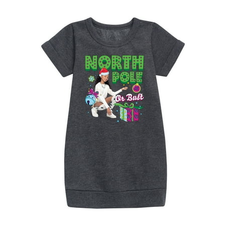 Lay Lay - North Pole Or Bust - Toddler And Youth Girls Fleece Dress