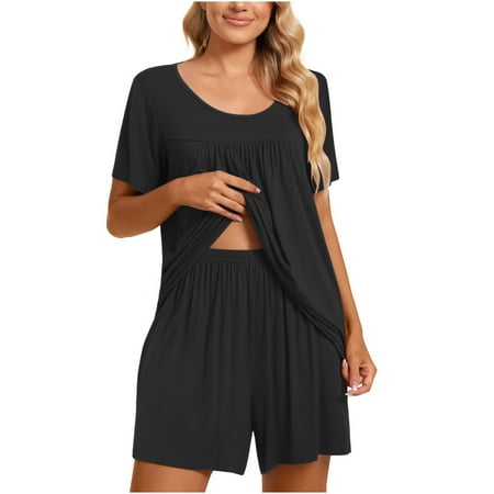 Dyegold Women 2 Piece Outfits Summer Short Sleeve Tops and Shorts Matching Pajamas Sets Two Piece Lounge Sweatsuits Loungewear
Dyegold Women 2 Piece Outfits Summer Short Sleeve Tops and Shorts Matching Pajamas Sets Two Piece Lounge Sweatsuits Loungewear