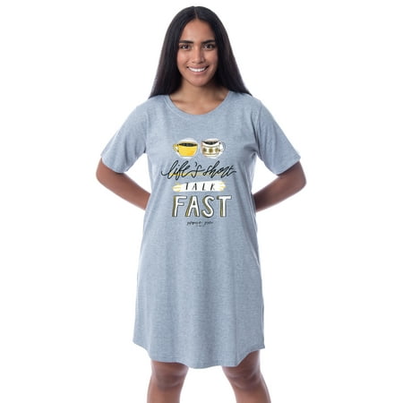 Gilmore Girls Womens Coffee Life s Short Nightgown Sleep Pajama Shirt (X-Large)