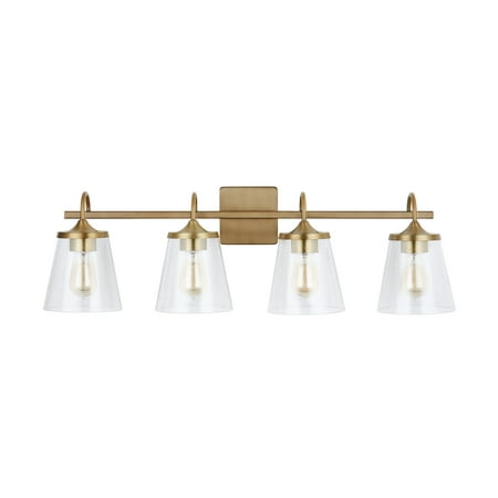 Capital Lighting 139142-496 4 Light 10-1/2 Tall Bathroom Vanity Light - Brass