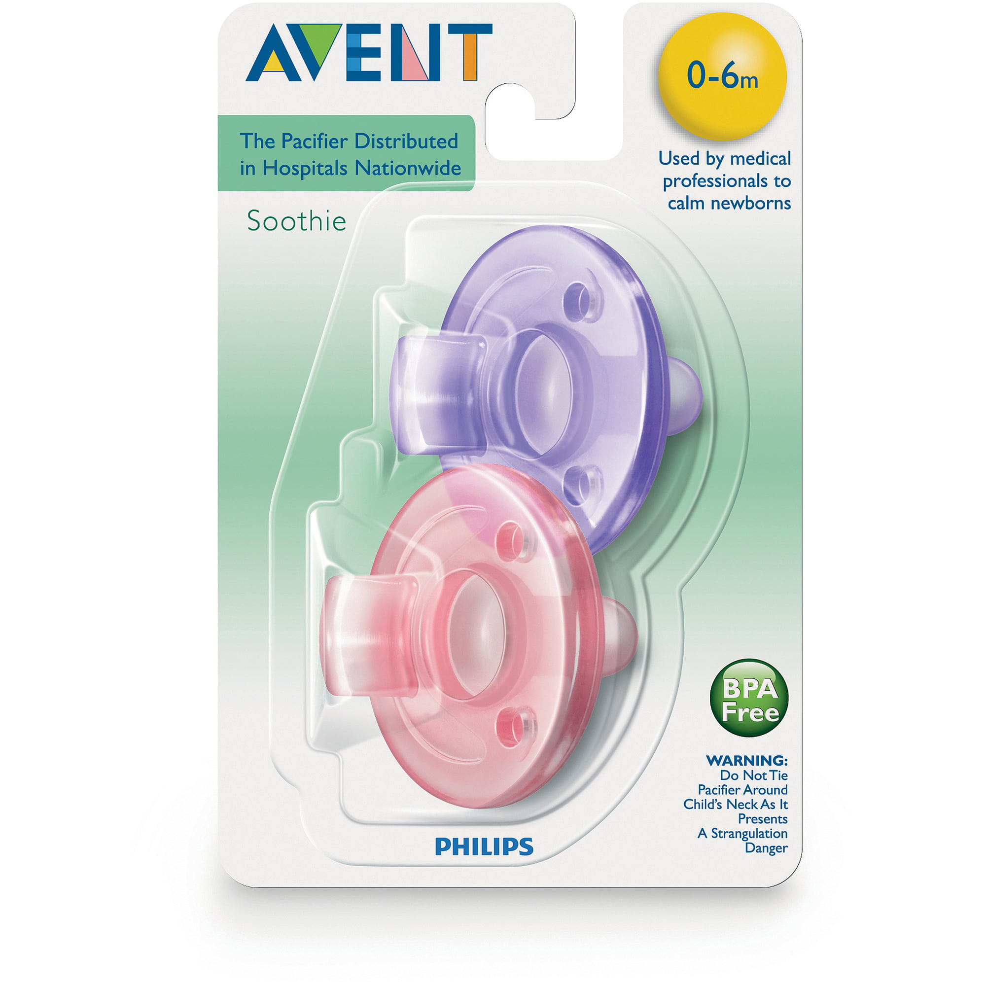 Philips AVENT SCF190/02 BPA Free Soothie Pacifier, 0-3 Months ...