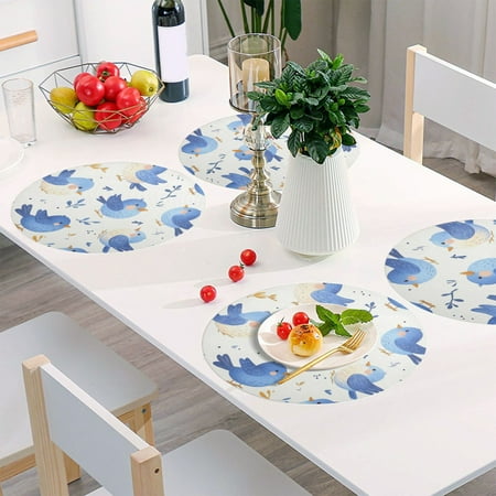 Round Grid Placemat One Sizex6 Round Placemat PVC Plate Mat,15.4 Inch Non-Slip and Heat Resistant Table Placemat Dining Room Placemat Blue Lovely Bird1
Round Grid Placemat One Sizex6 Round Placemat PVC Plate Mat,15.4 Inch Non-Slip and Heat Resistant Table Placemat Dining Room Placemat Blue Lovely Bird1