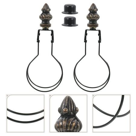 2 Sets Clip on Lamp Shade Adapters Round Light Bulb Holders Round Buld Holders