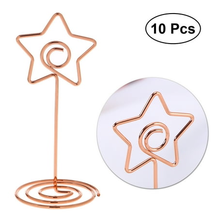 10pcs 8.5cm Table Number Holders Five-pointed Star Photo Holder Stands Place Paper Menu Clips for Wedding (Rose Gold)
10pcs 8.5cm Table Number Holders Five-pointed Star Photo Holder Stands Place Paper Menu Clips for Wedding (Rose Gold)