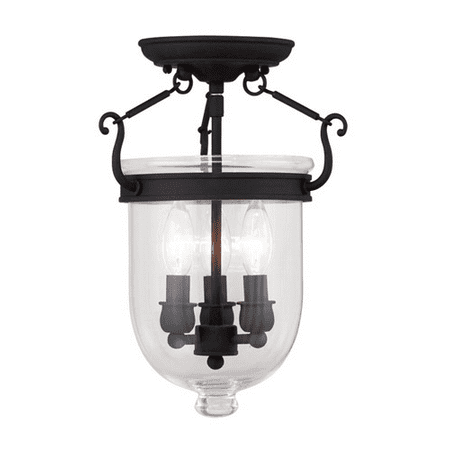 Semi Flush Mounts 3 Light With Clear Glass Black Finish size 10 in 180 Watts - World of Crystal
Semi Flush Mounts 3 Light With Clear Glass Black Finish size 10 in 180 Watts - World of Crystal