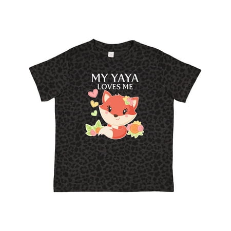 Inktastic My Yaya Loves Me- Little Fox Gift Toddler Boy or Toddler Girl T-Shirt