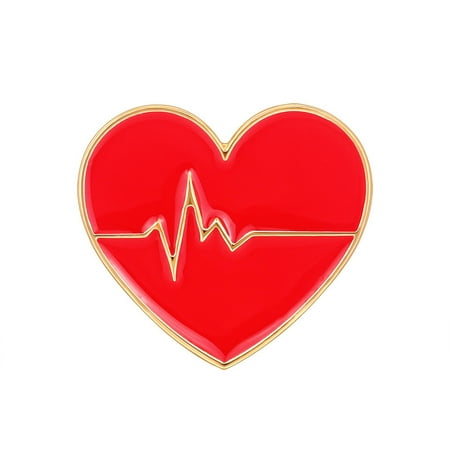 cYkl Unisex Medical Pins Stethoscope Nurse Heartbeat Shape Brooches Jewelry Gift