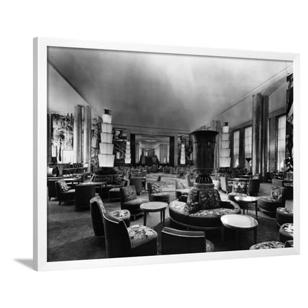 General View S.S.Normandie's Lounge Framed Print Wall Art