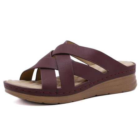 Womens Summer Sandals Cross Massage Slope Heel Slippers Summer Open Toe Slide Sandals Comfortable Flats Flip-Flops Sandal Casual Platforms Wedge Sandals Boho Dressy Heeled Sandals A36707
Womens Summer Sandals Cross Massage Slope Heel Slippers Summer Open Toe Slide Sandals Comfortable Flats Flip-Flops Sandal Casual Platforms Wedge Sandals Boho Dressy Heeled Sandals A36707