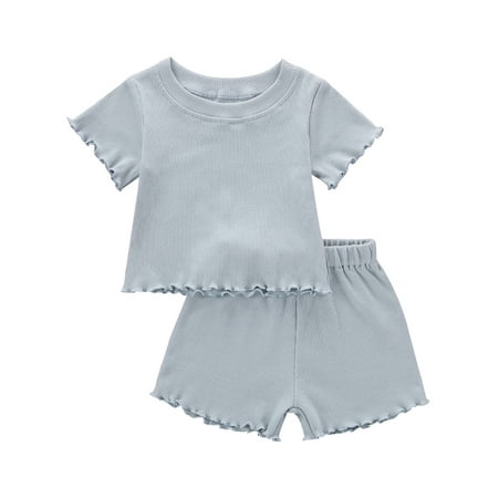 Musuos 2Pcs Baby Girls Ruffle Ribbed Knit Short Sleeves T-Shirt Tops Elastic Waist Shorts
Musuos 2Pcs Baby Girls Ruffle Ribbed Knit Short Sleeves T-Shirt Tops Elastic Waist Shorts