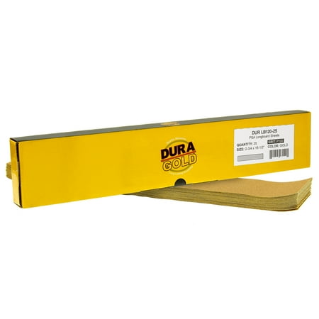 Dura-Gold 120 Grit Gold - Pre-Cut Longboard Sheets 2-3/4 wide by 16-1/2 long - PSA Self Adhesive Stickyback Box of 20
Dura-Gold 120 Grit Gold - Pre-Cut Longboard Sheets 2-3/4 wide by 16-1/2 long - PSA Self Adhesive Stickyback Box of 20