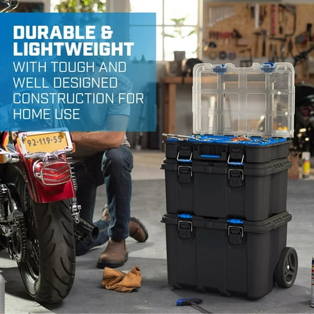 Stack System Mobile Tool Box for STORAGE and Organization Fits 7 Parts Modular System And Suits Power Tools
Stack System Mobile Tool Box for STORAGE and Organization Fits 7 Parts Modular System And Suits Power Tools