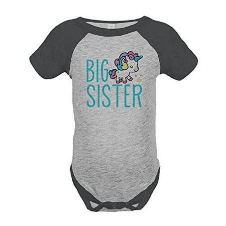 7 ate 9 Apparel Kids Big Sister Unicorn Onepiece Grey