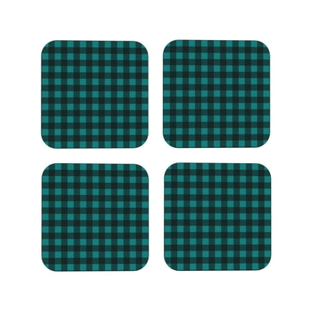 Yiaed Teal On Black Plaid Print Leather Coasters for Drinks - Cup Coasters Coffee Table Kitchen Table Bar Home & Office Gifts Handmade Drink Coasters-Square
Yiaed Teal On Black Plaid Print Leather Coasters for Drinks - Cup Coasters Coffee Table Kitchen Table Bar Home & Office Gifts Handmade Drink Coasters-Square