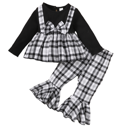 Mikrdoo Baby Girls Clothes Long Sleeve Plaid Tops Bell-bottomed Pants Black 2Pcs Winter Outfits 2-3Years
Mikrdoo Baby Girls Clothes Long Sleeve Plaid Tops Bell-bottomed Pants Black 2Pcs Winter Outfits 2-3Years