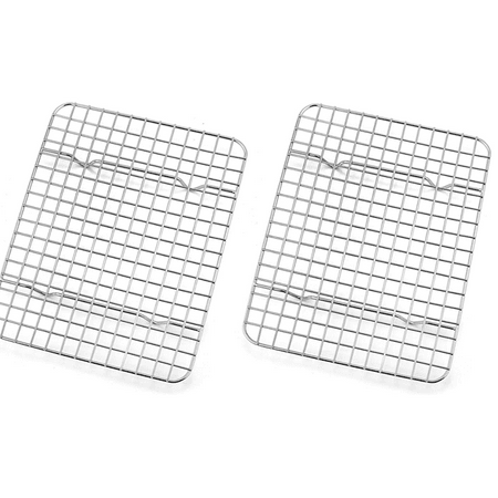 Mini Cooling Racks Set of 2 Topboutique Stainless Steel Small Wire Oven Rack for Baking Cooking Roasting 22 x15.9x1.5cm Cake Cookie Rack Fit Sheet Pan Healthy & Rustproof Dishwasher Safe
Mini Cooling Racks Set of 2 Topboutique Stainless Steel Small Wire Oven Rack for Baking Cooking Roasting 22 x15.9x1.5cm Cake Cookie Rack Fit Sheet Pan Healthy & Rustproof Dishwasher Safe