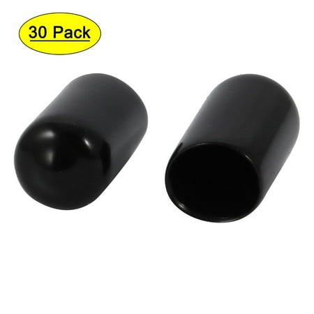 30 Pcs 10mm Inner Dia PVC Vinyl End Cap Bolt Screw Thread Protector Black