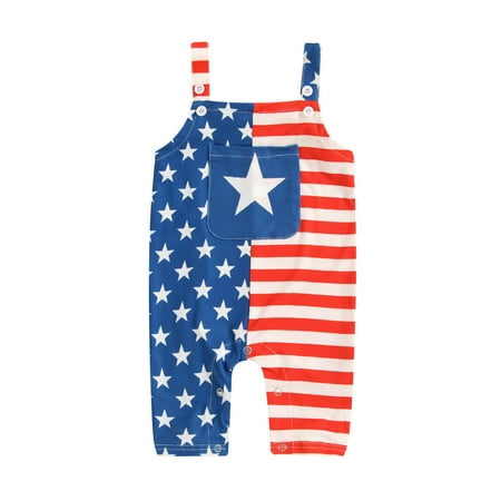 Suanret Infant Boy Girl 4th of July Suspenders Jumpsuit Patchwork Print Sleeveless Rompers with Crotch Snaps Red Blue 6-12 Months
Suanret Infant Boy Girl 4th of July Suspenders Jumpsuit Patchwork Print Sleeveless Rompers with Crotch Snaps Red Blue 6-12 Months
